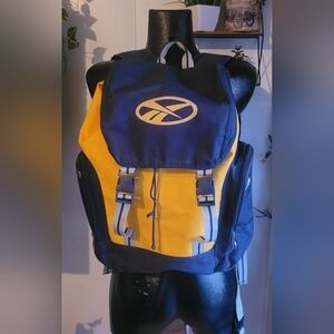 Reebok Blue and Yellow Nylon Backpack